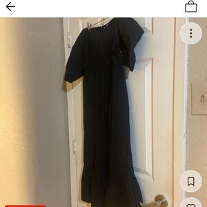 Black puff sleeve dress